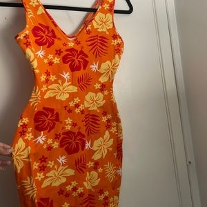 hawaiian orange dress size medium